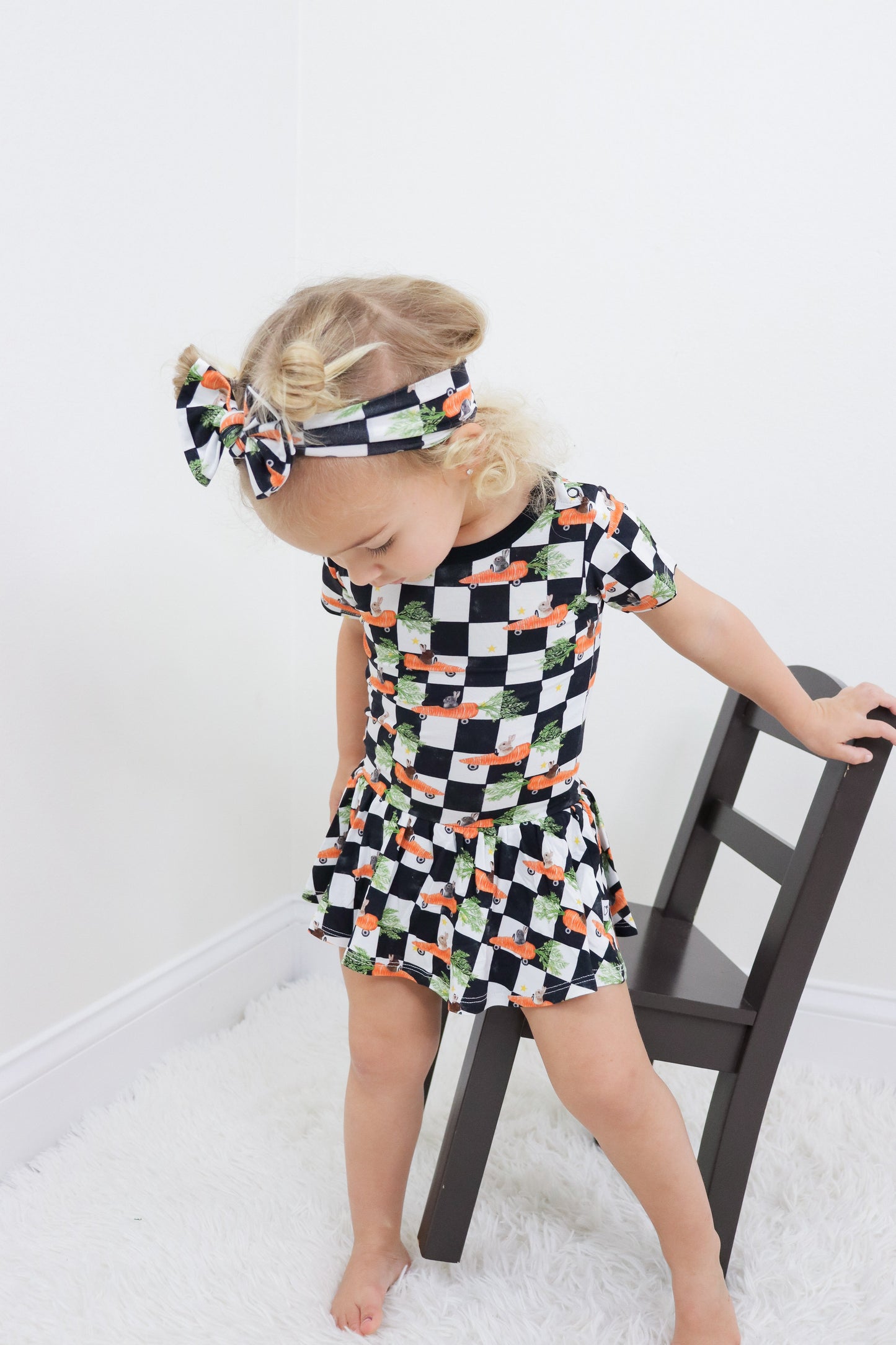 RACING CARROT CHECKERS DREAM BODYSUIT DRESS