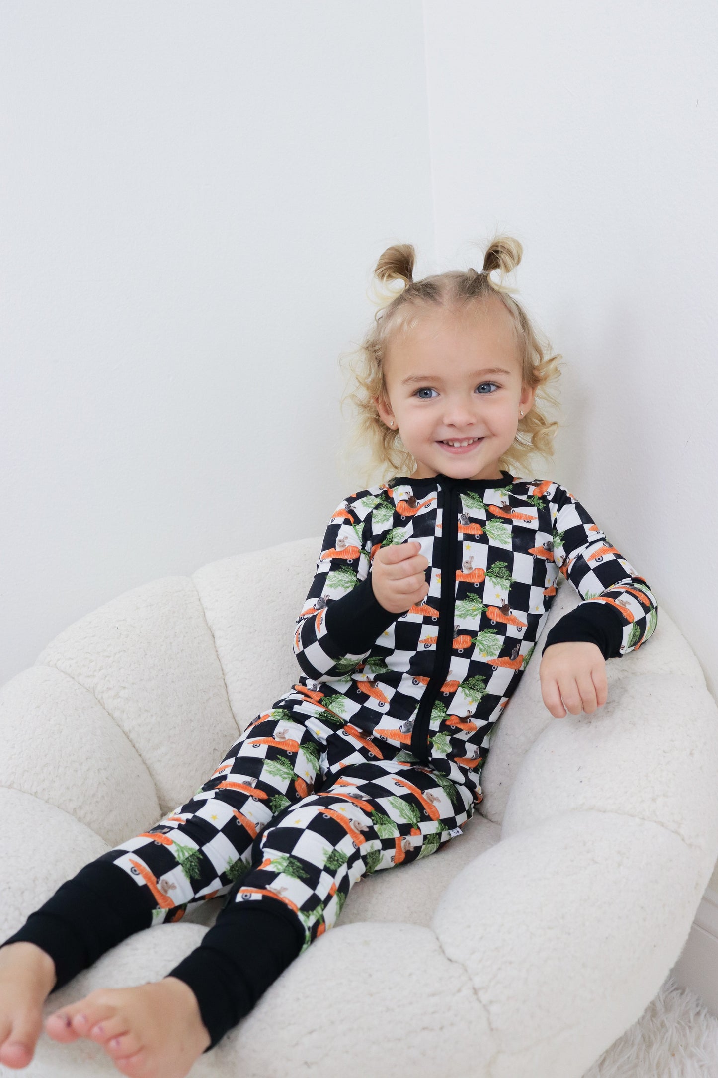 RACING CARROT CHECKERS DREAM ROMPER