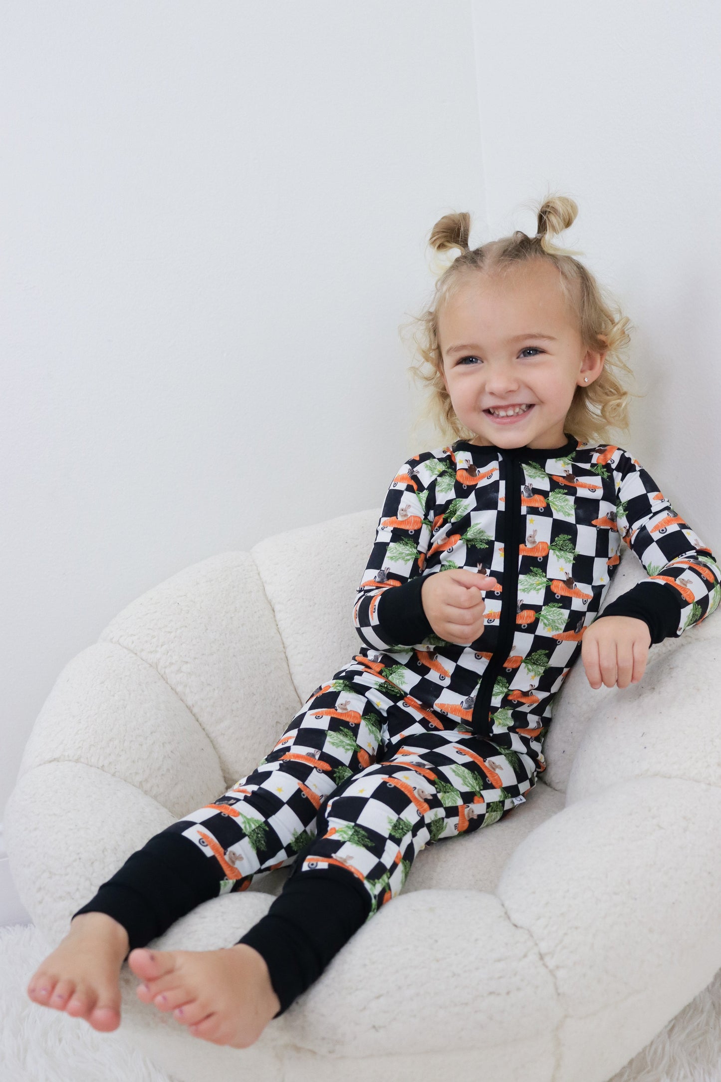 RACING CARROT CHECKERS DREAM ROMPER