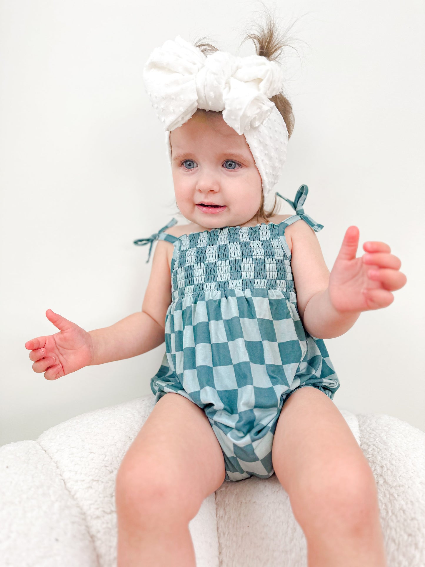 STORMY CHECKERS DREAM BUBBLE ROMPER