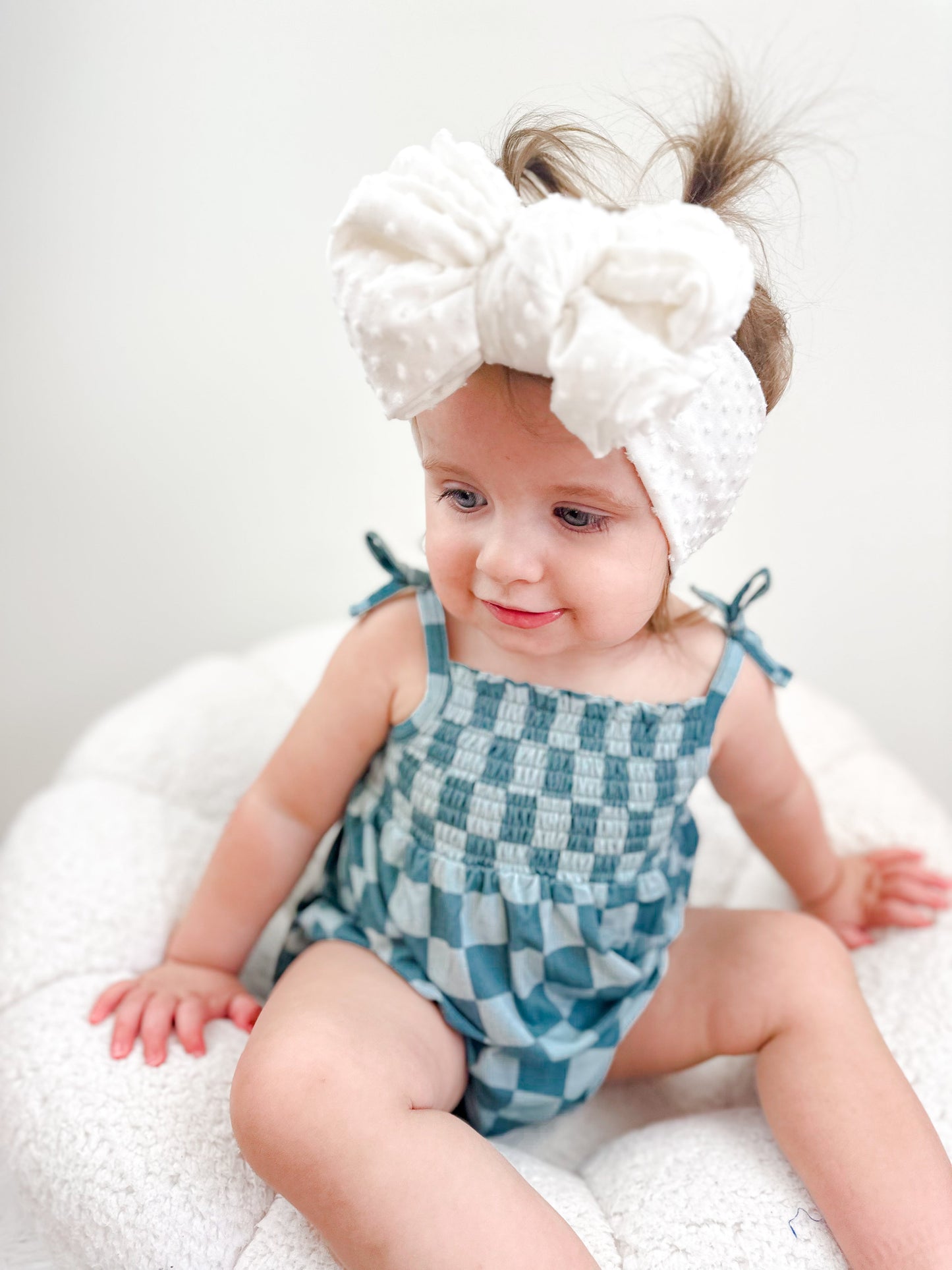 STORMY CHECKERS DREAM BUBBLE ROMPER