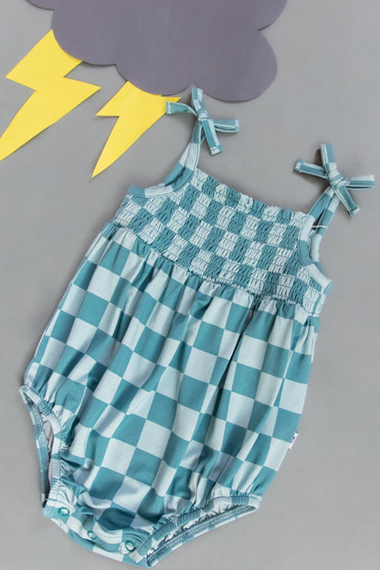 STORMY CHECKERS DREAM BUBBLE ROMPER