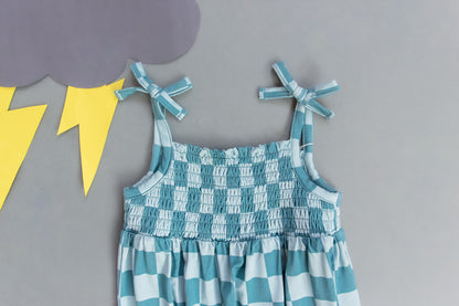 STORMY CHECKERS DREAM BUBBLE ROMPER