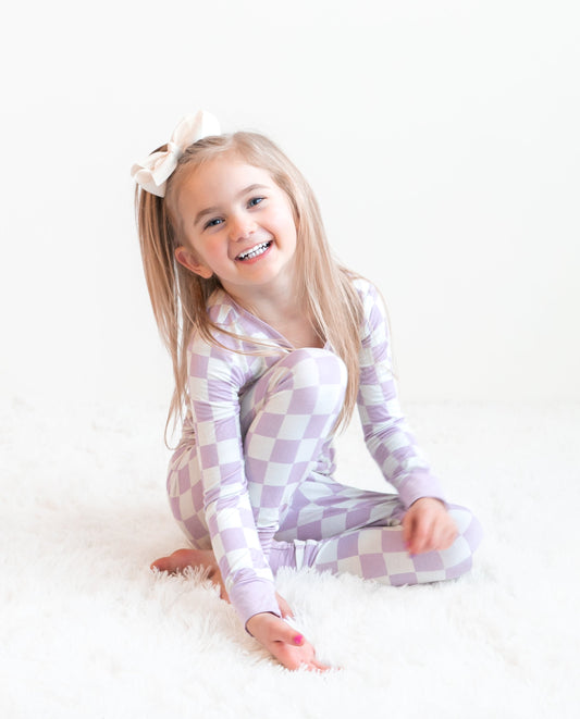 PERIWINKLE CHECKERS DREAM SET