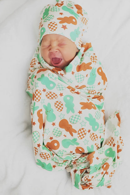 WHAT'S UP PEEPS DREAM SWADDLE & BEANIE