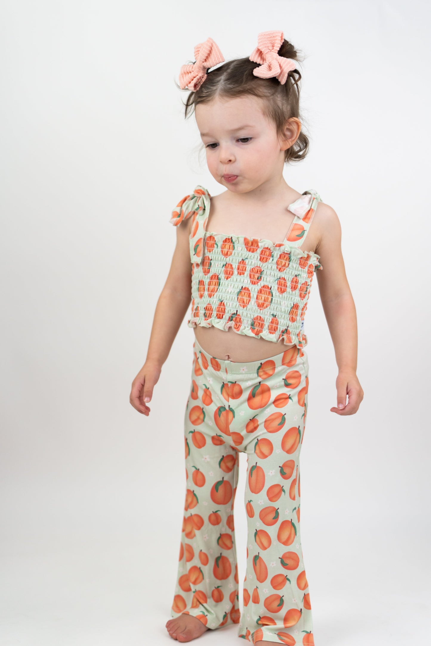 PEACHY-KEEN DREAM SMOCKED FLARE SET