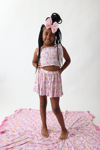 EXCLUSIVE GIRLS JUST WANNA HAVE SUN DREAM SMOCKED SKORT SET