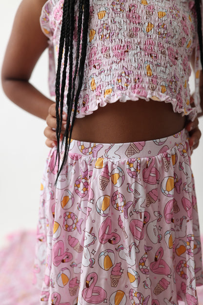 EXCLUSIVE GIRLS JUST WANNA HAVE SUN DREAM SMOCKED SKORT SET