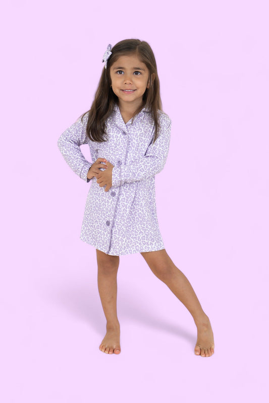 LAVENDER LEOPARD GIRL'S DREAM GOWN