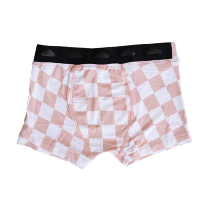 TAN CHECKERS DREAM BOY'S BOXER BRIEF SET