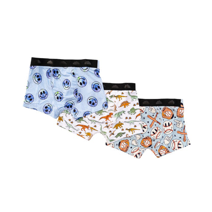 BASEBALL, SMILEY, DINO DREAM BOY'S BOXER BRIEF SET