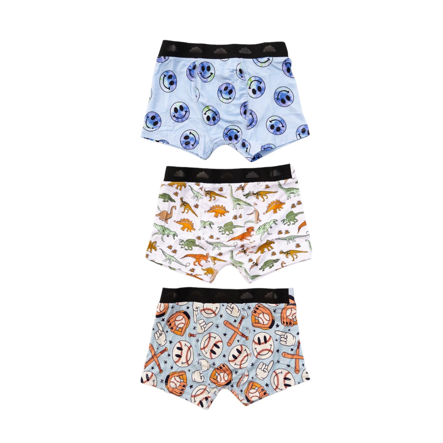 BASEBALL, SMILEY, DINO DREAM BOY'S BOXER BRIEF SET