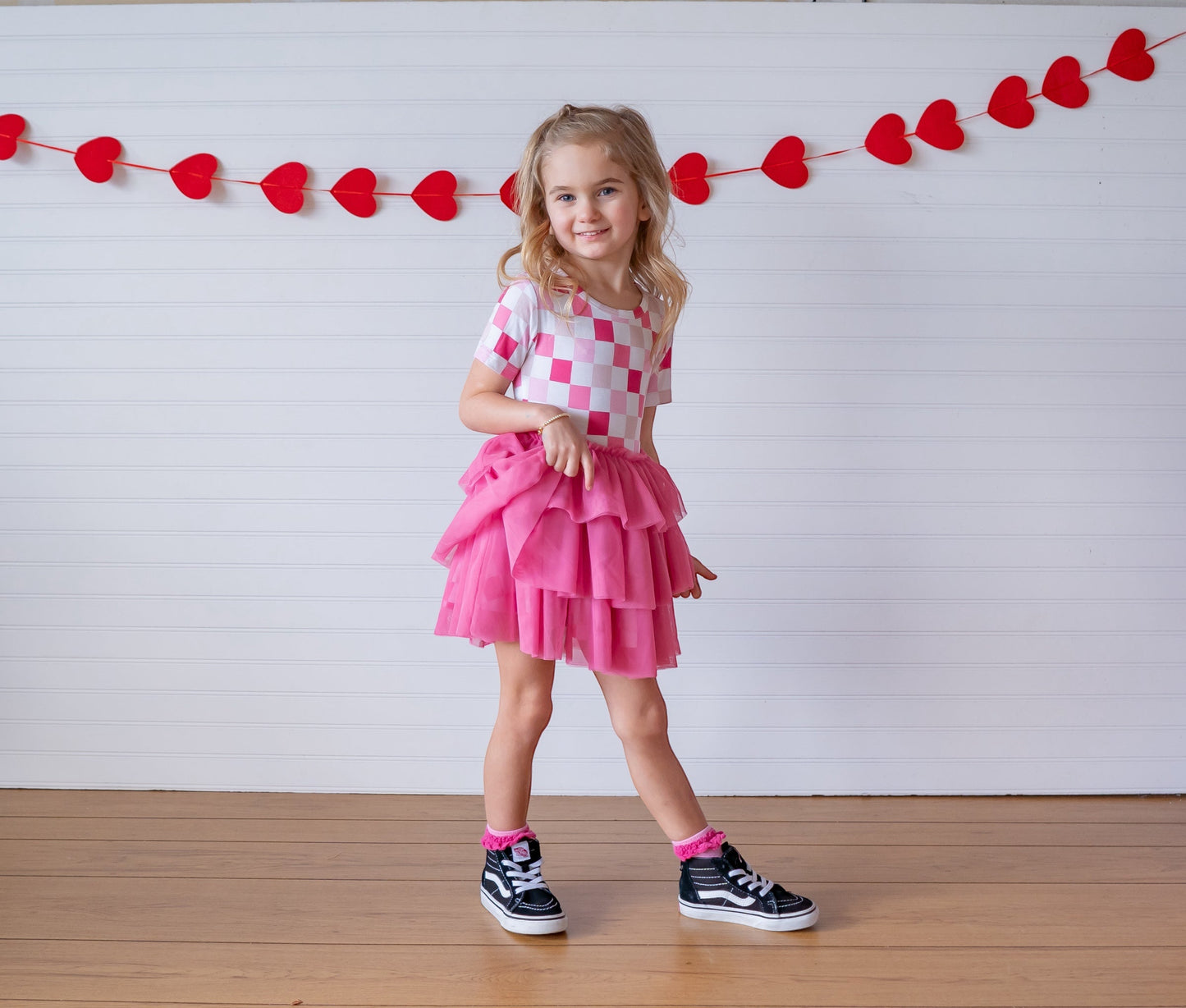 DREAMY PINK CHECKERS DREAM TUTU DRESS