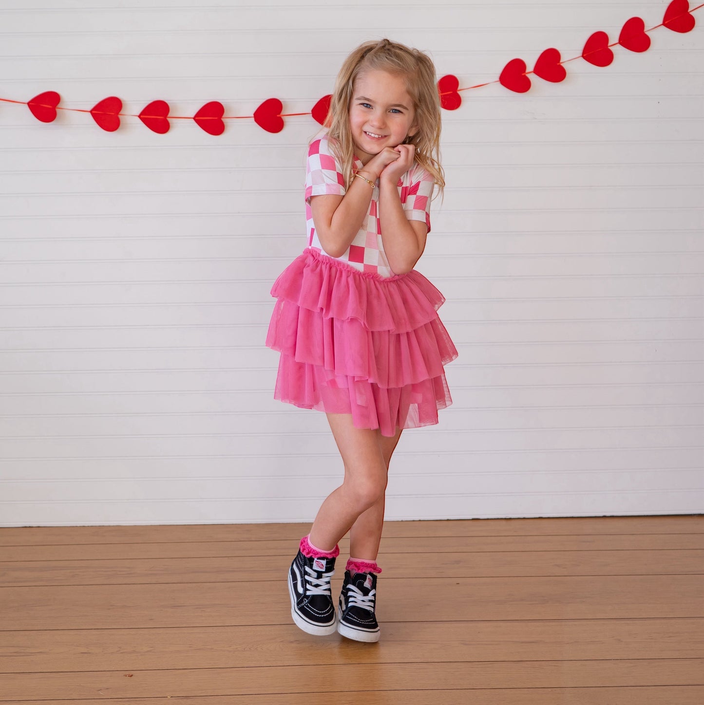 DREAMY PINK CHECKERS DREAM TUTU DRESS