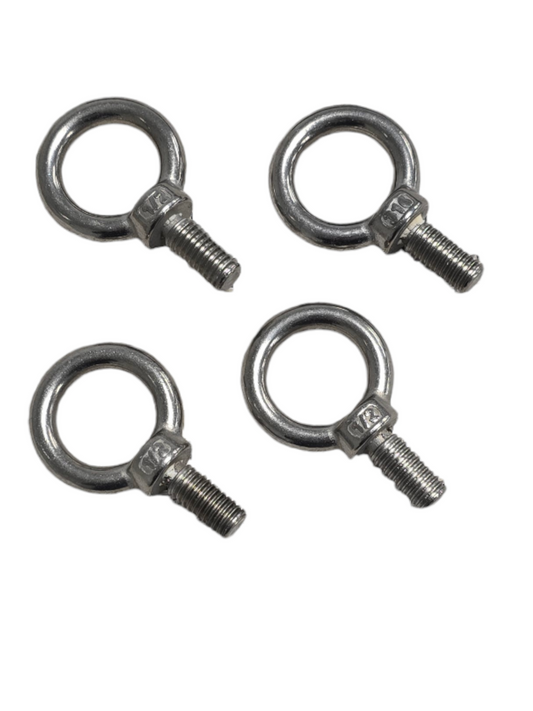 1/2"-13 Threaded Eye Bolts (4) Pack - 8,000 lb Max Load -  316 Stainless Steel