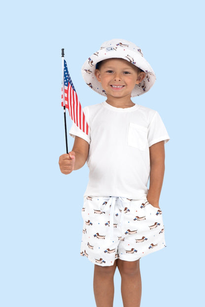 PRESTON'S AMERICAN PUPS DREAM SWIM TRUNKS