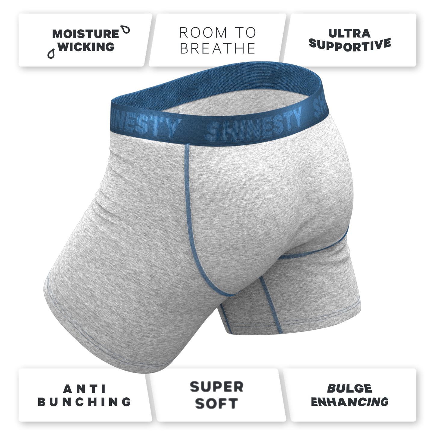 The Physical Education | Heather Grey and Blue Ball Hammock® Pouch Underwear