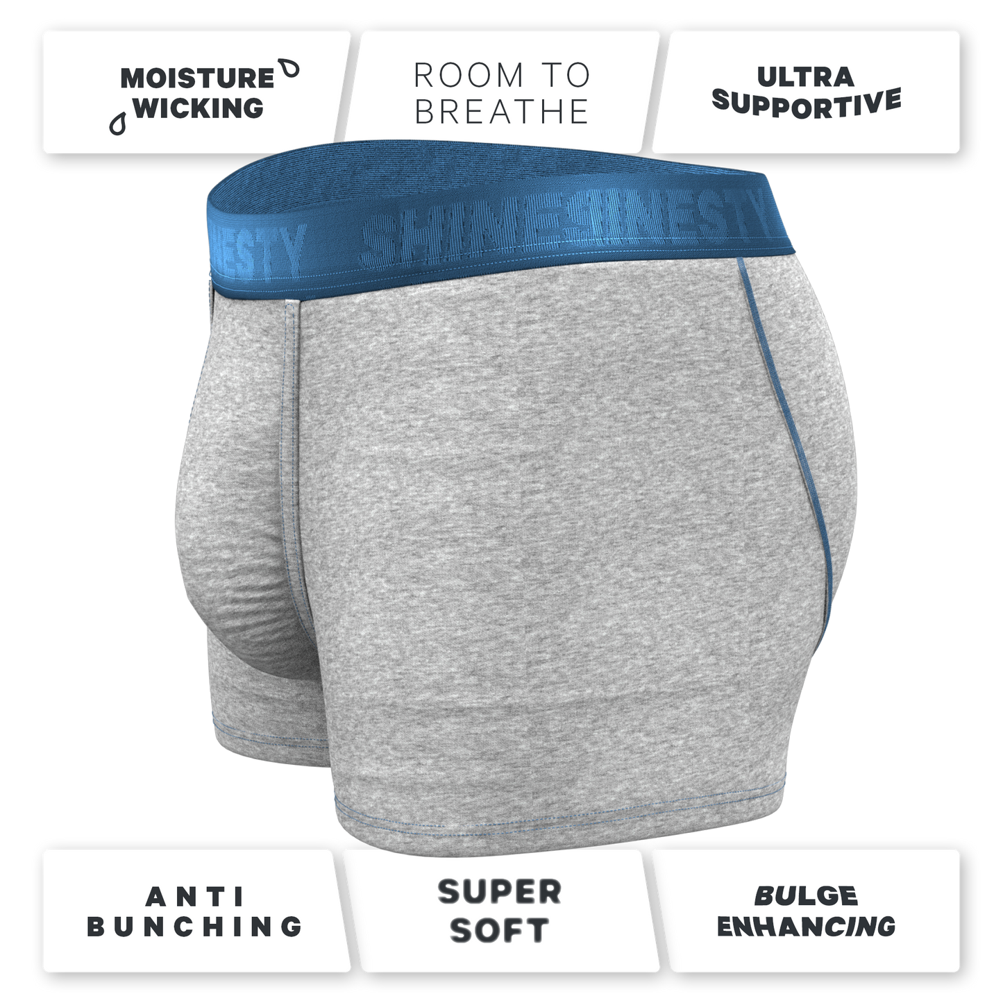 The Physical Education | Heather Grey and Blue Ball Hammock® Pouch Trunks Underwear