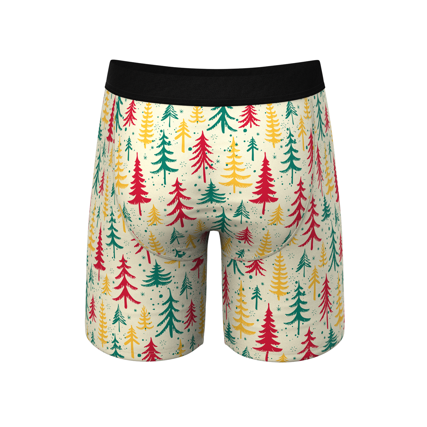 The Pine Tree Playboy | Retro Christmas Trees Long Leg Ball Hammock® Pouch Underwear With Fly