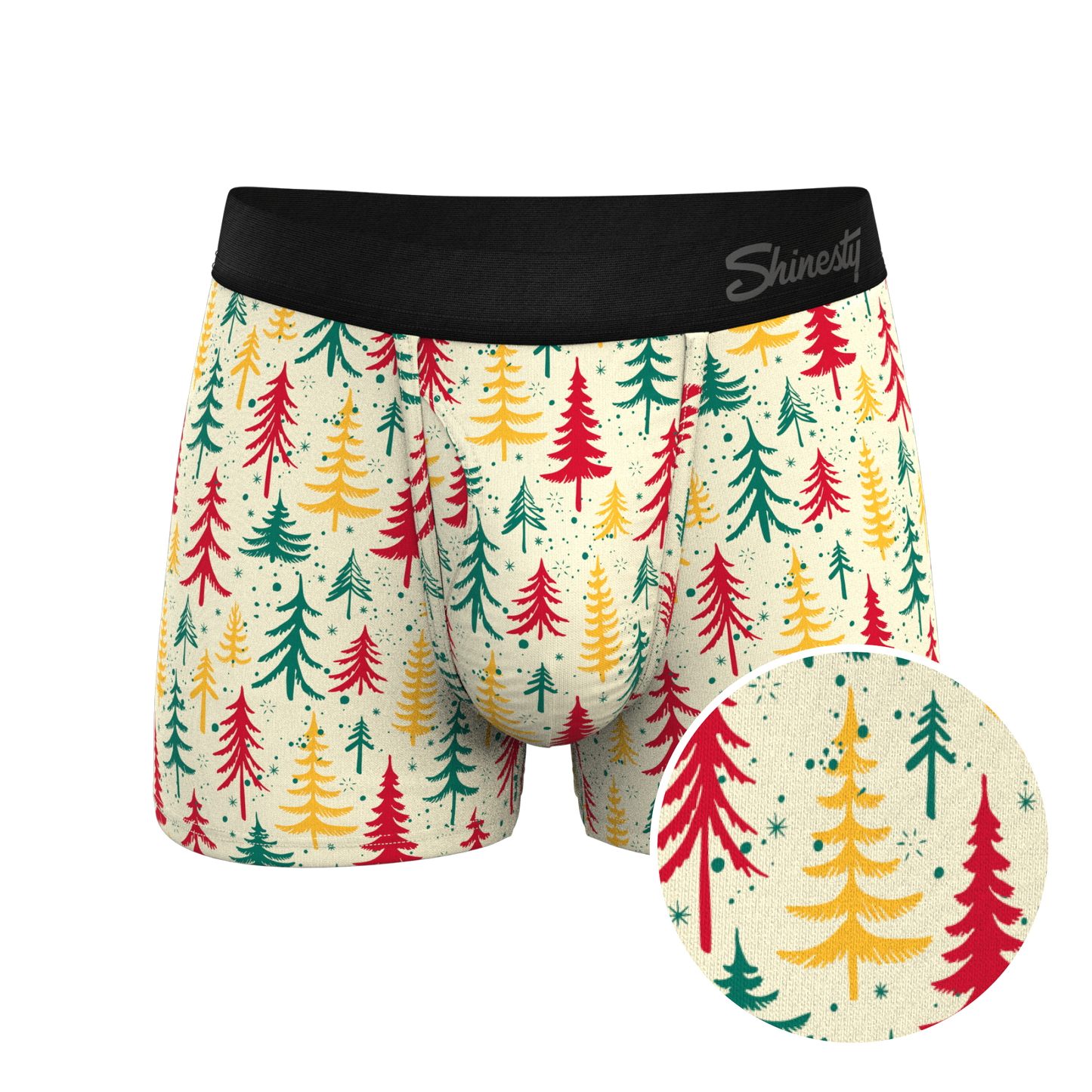 The Pine Tree Playboy | Retro Christmas Trees Ball Hammock® Pouch Trunks Underwear