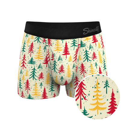 The Pine Tree Playboy | Retro Christmas Trees Ball Hammock® Pouch Trunks Underwear