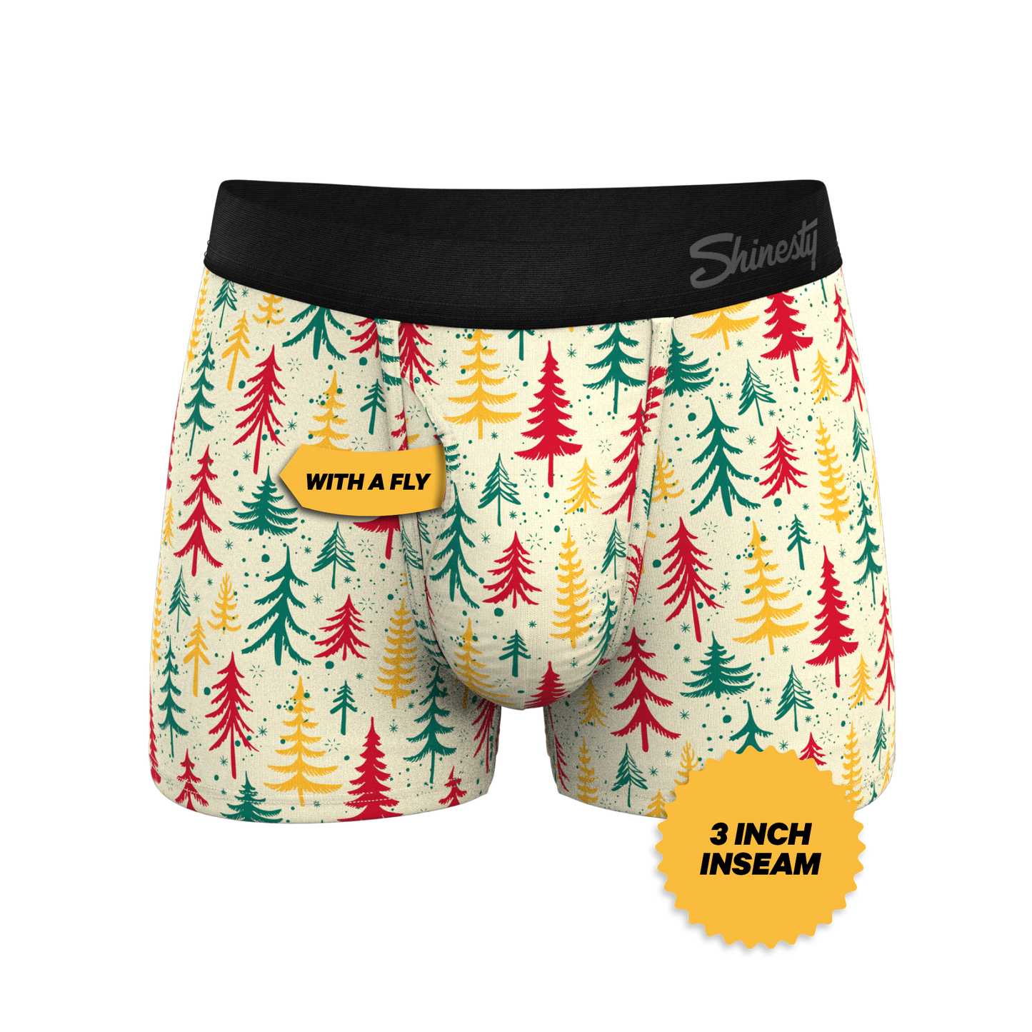 The Pine Tree Playboy | Retro Christmas Trees Ball Hammock® Pouch Trunks Underwear