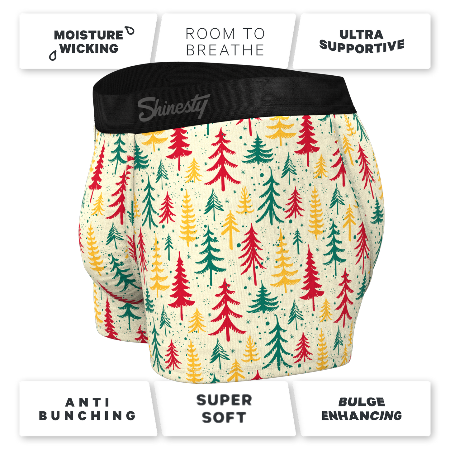 The Pine Tree Playboy | Retro Christmas Trees Ball Hammock® Pouch Trunks Underwear