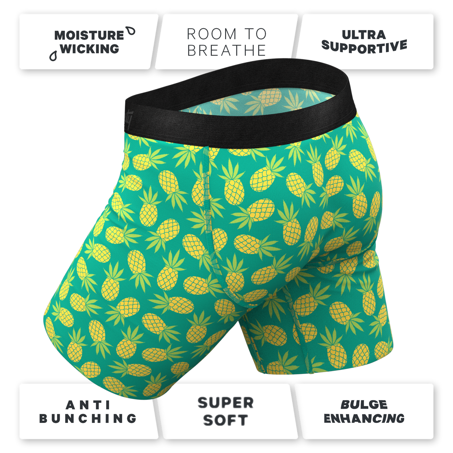 The Pineapple Express | Pineapple Long Leg Ball Hammock® Pouch Underwear With Fly