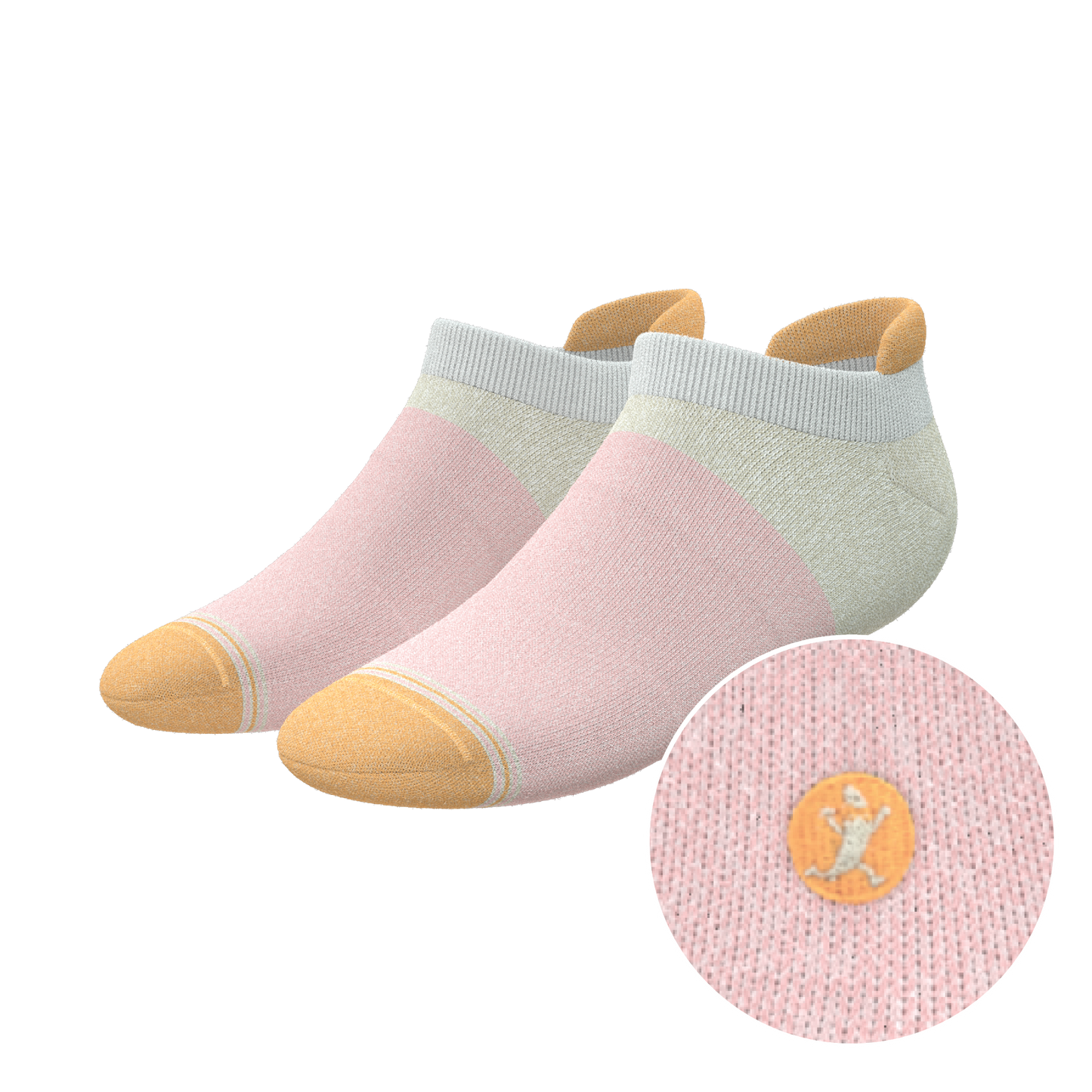 The Pinky Toes | Tri Color Block Heel Hammock™ Ankle Socks