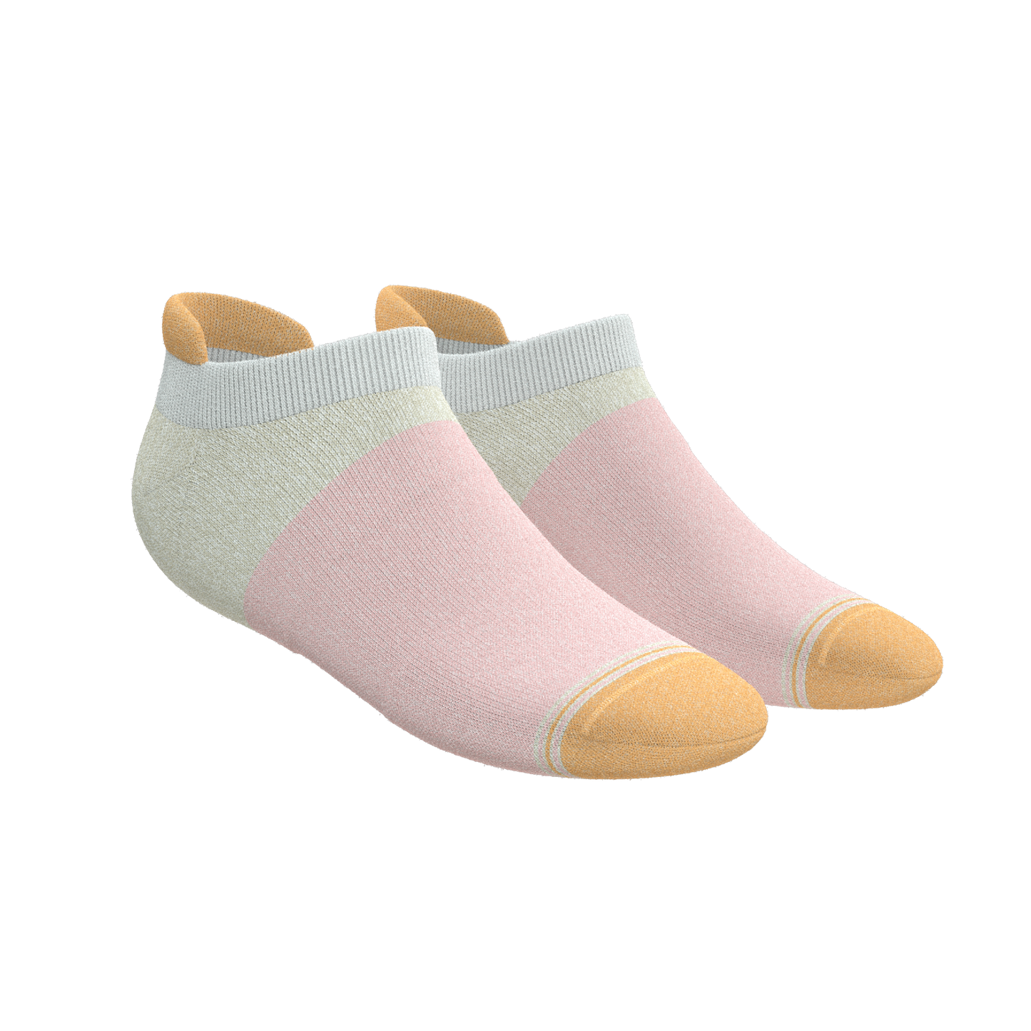 The Pinky Toes | Tri Color Block Heel Hammock™ Ankle Socks