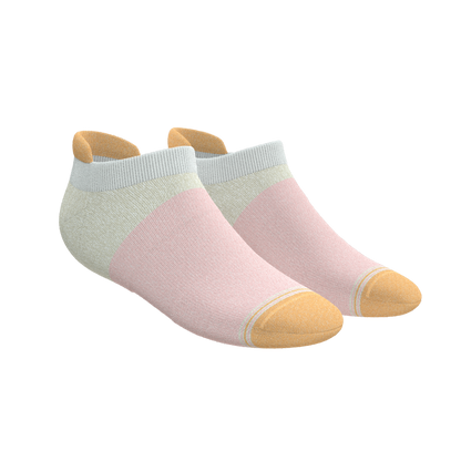 The Pinky Toes | Tri Color Block Heel Hammock™ Ankle Socks