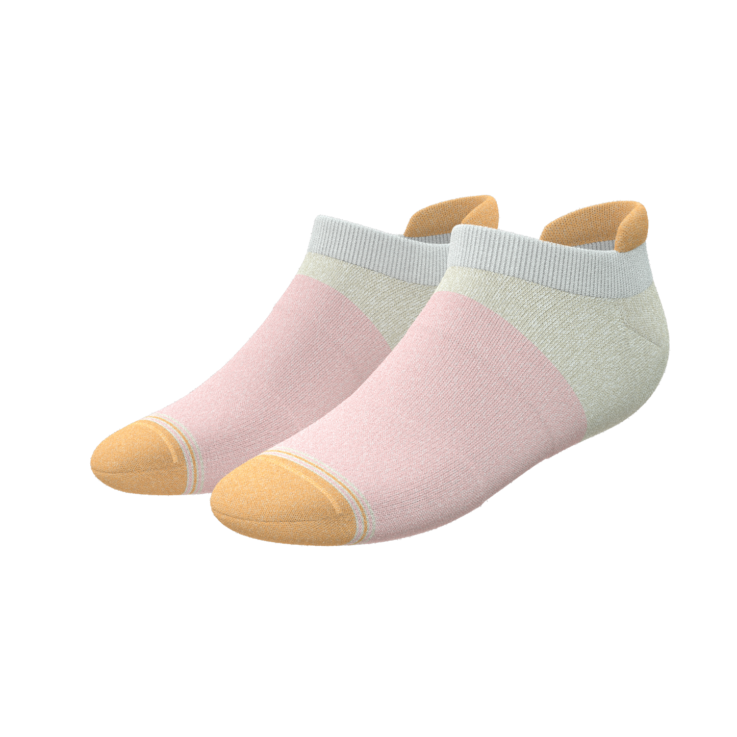 The Pinky Toes | Tri Color Block Heel Hammock™ Ankle Socks