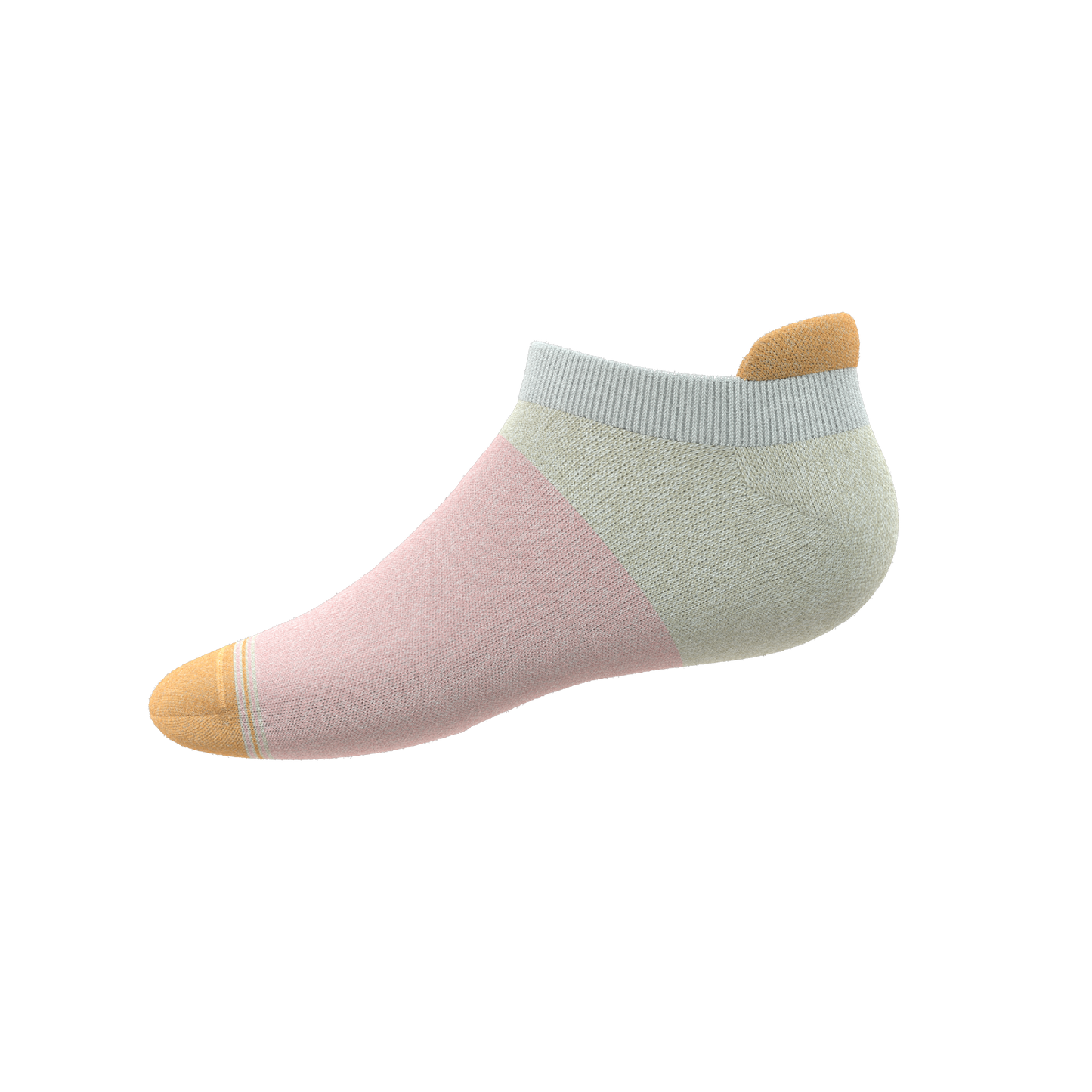 The Pinky Toes | Tri Color Block Heel Hammock™ Ankle Socks