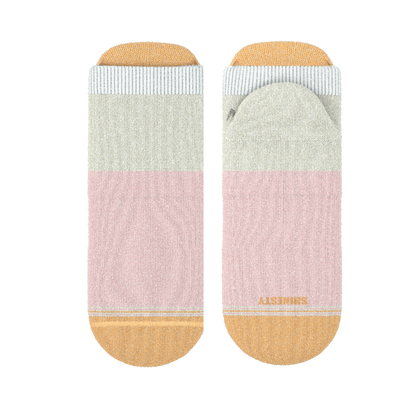 The Pinky Toes | Tri Color Block Heel Hammock™ Ankle Socks