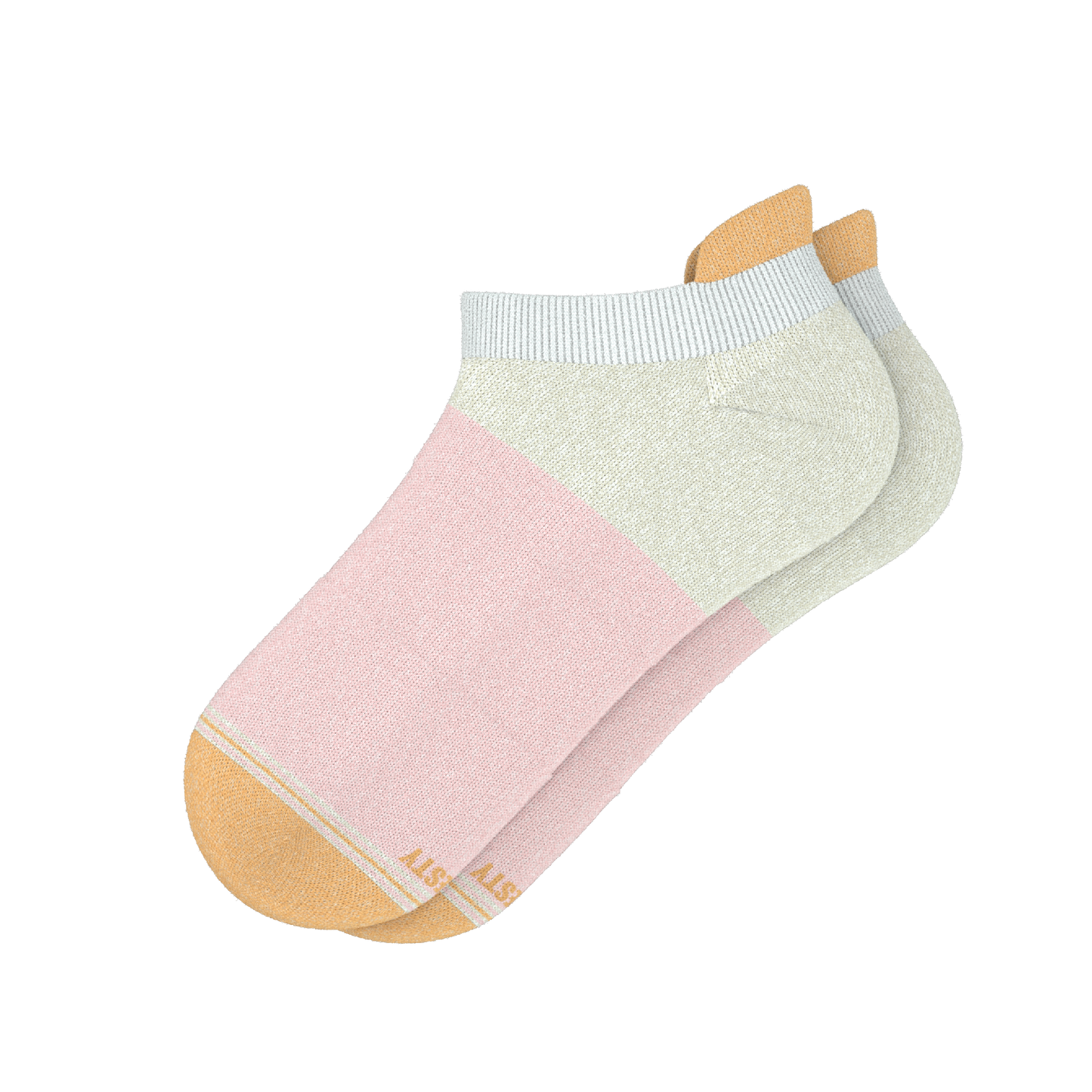 The Pinky Toes | Tri Color Block Heel Hammock™ Ankle Socks