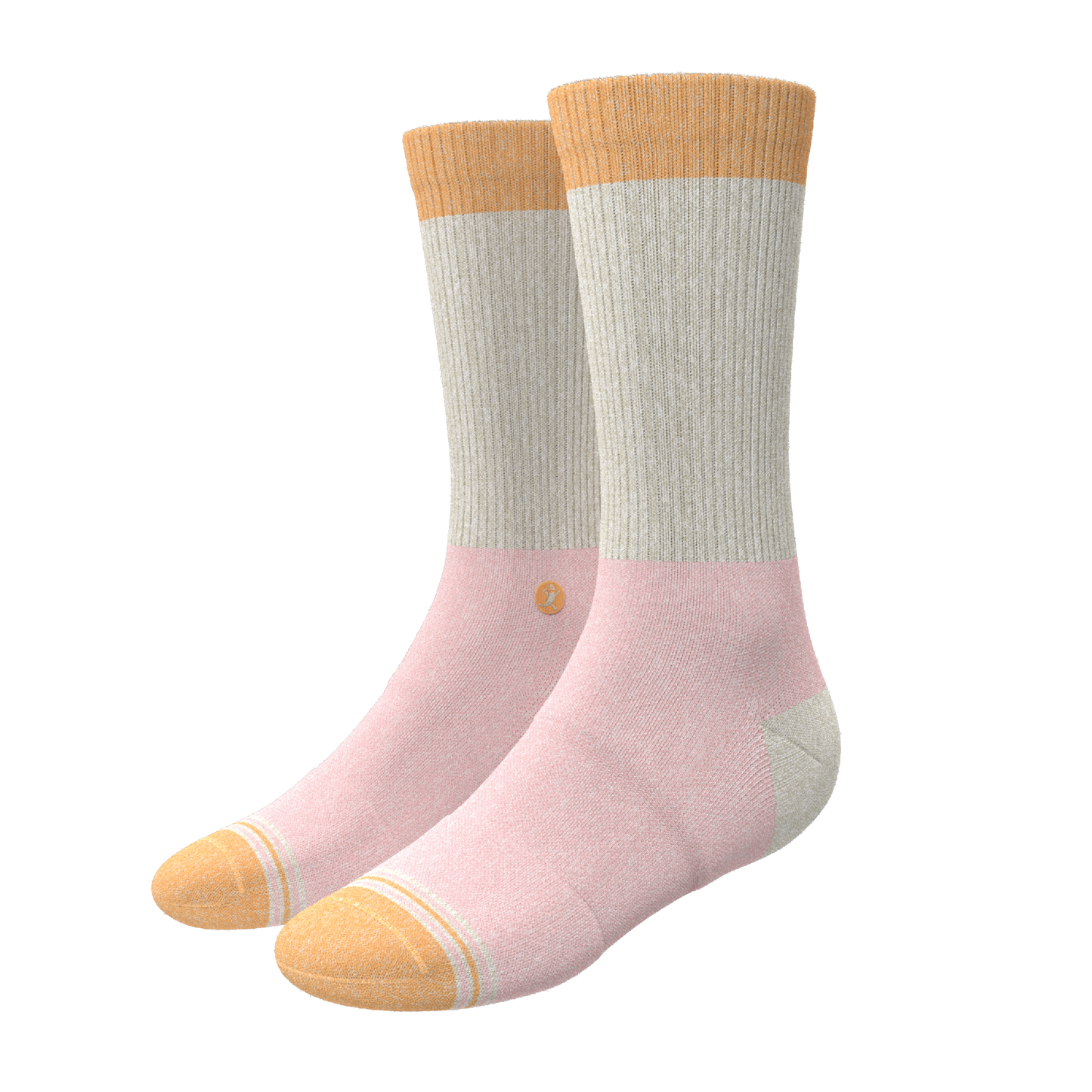 The Pinky Toes | Tri Color Block Heel Hammock™ Crew Socks