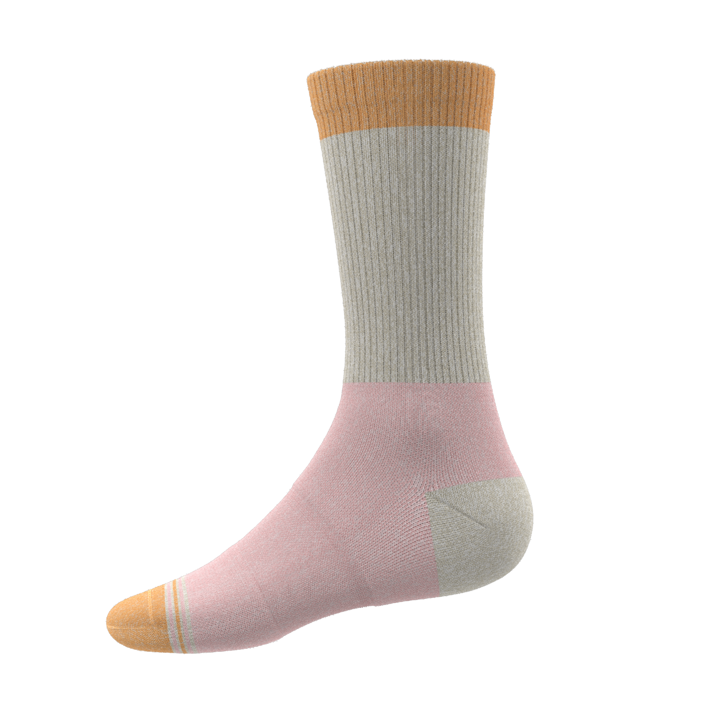 The Pinky Toes | Tri Color Block Heel Hammock™ Crew Socks