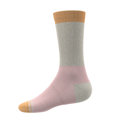 The Pinky Toes | Tri Color Block Heel Hammock™ Crew Socks