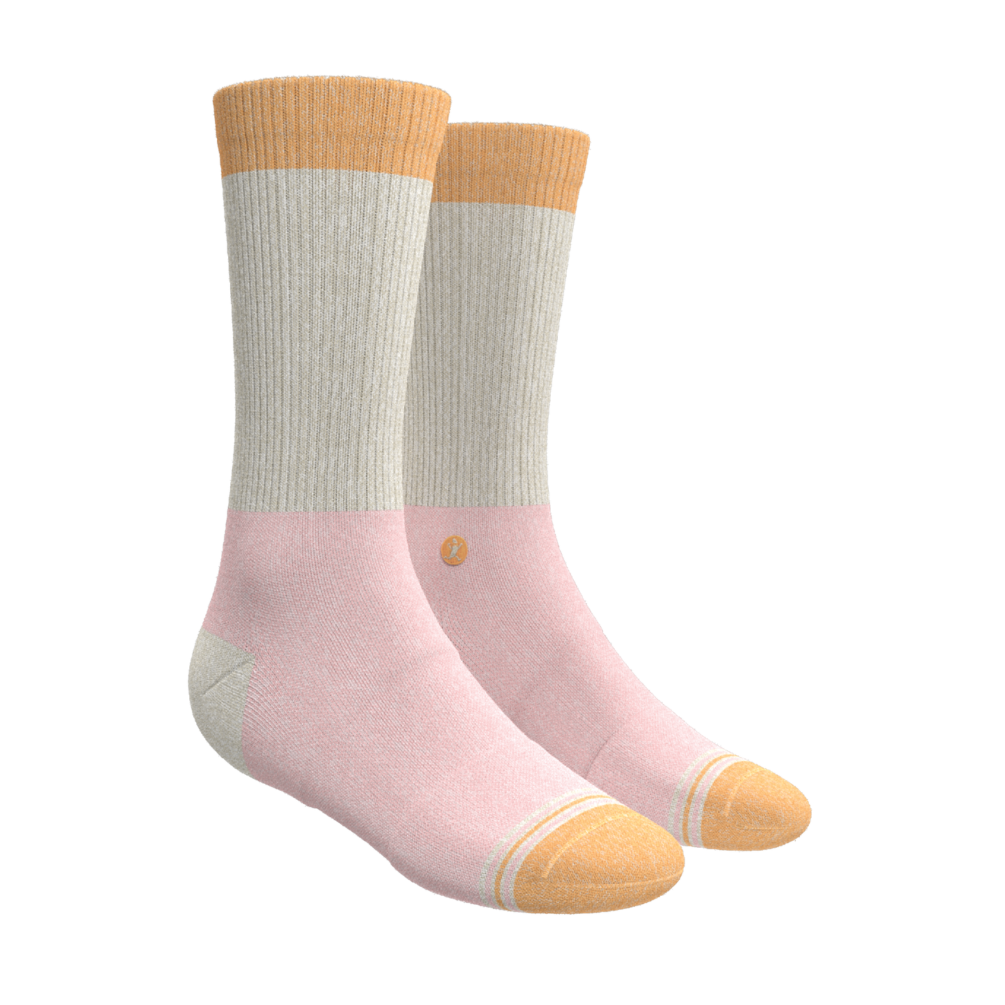 The Pinky Toes | Orange Pink Tri Color Heel Hammock™ Crew Socks 3 Pack