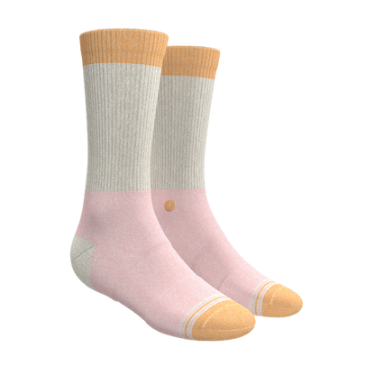 The Pinky Toes | Orange Pink Tri Color Heel Hammock™ Crew Socks 3 Pack