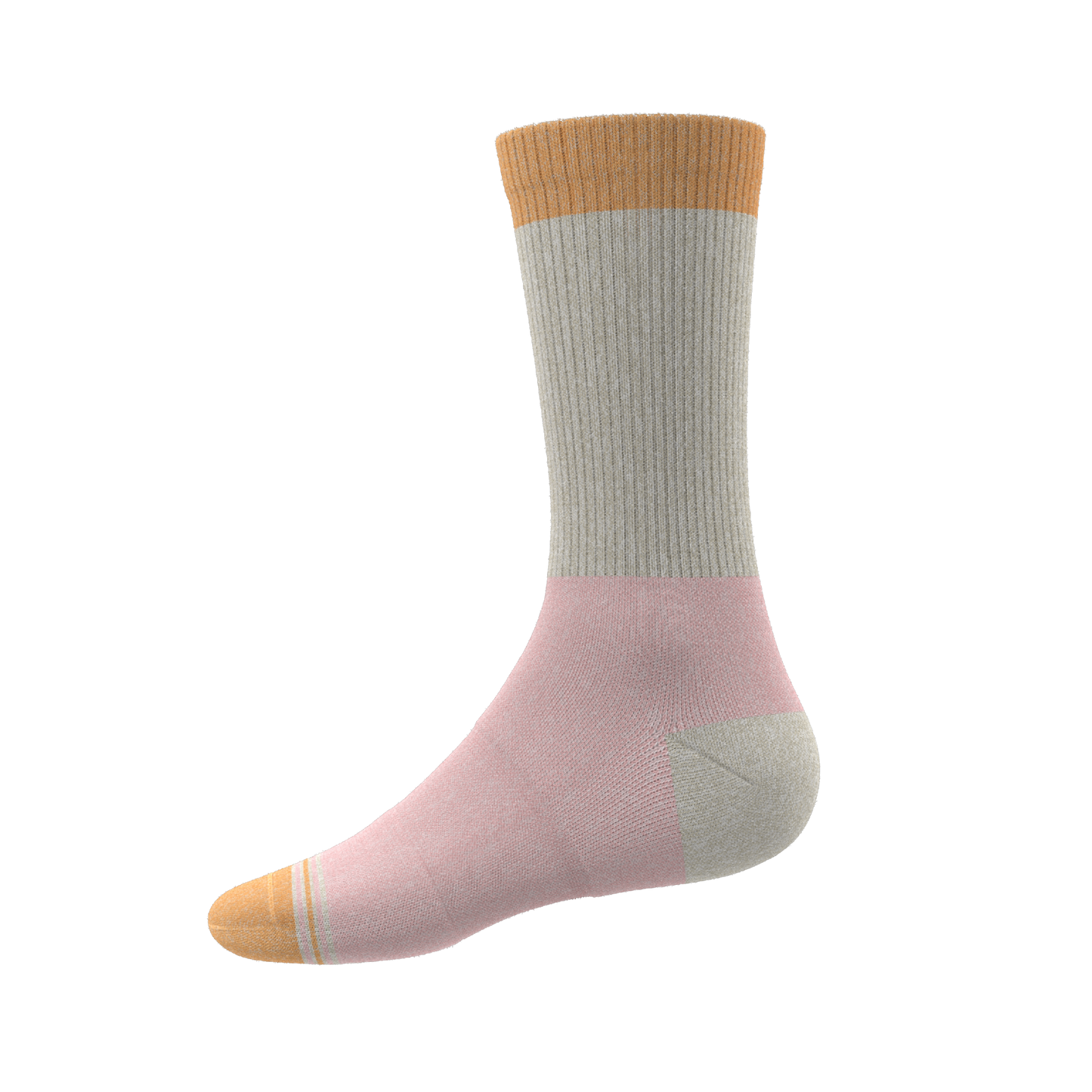 The Pinky Toes | Orange Pink Tri Color Heel Hammock™ Crew Socks 3 Pack