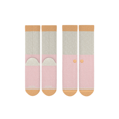 The Pinky Toes | Orange Pink Tri Color Heel Hammock™ Crew Socks 3 Pack