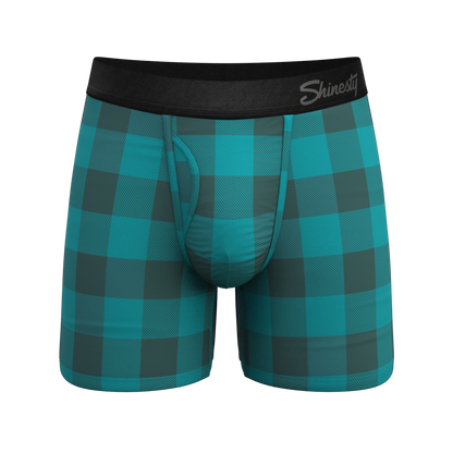 The Plaid And Simple | Green Buffalo Check Ball Hammock® Pouch Underwear With Fly