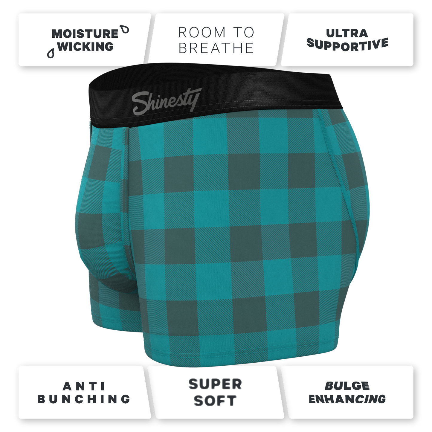 The Plaid And Simple | Green Buffalo Check Ball Hammock® Pouch Trunks Underwear