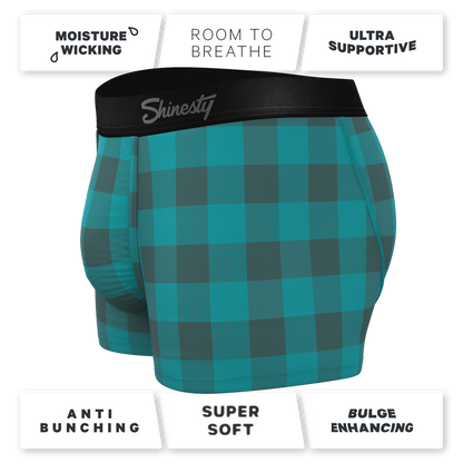 The Plaid And Simple | Green Buffalo Check Ball Hammock® Pouch Trunks Underwear