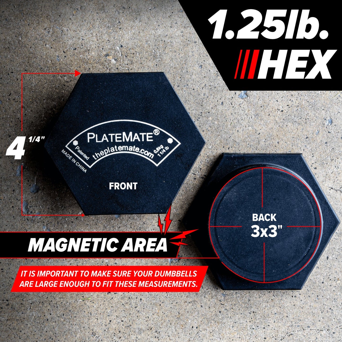 1.25 lb Hex PlateMate (Pair)