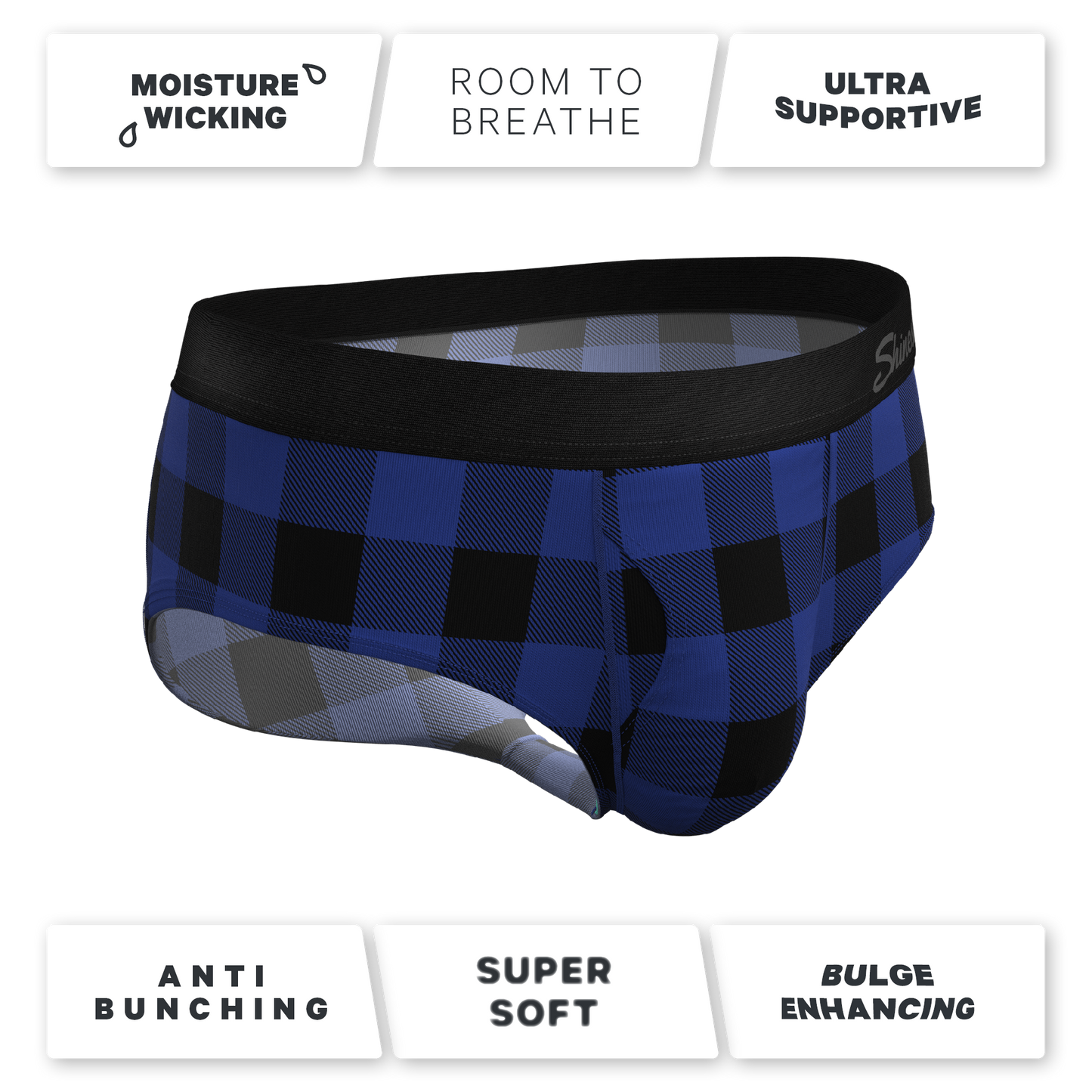 The Precious Plums | Blue Plaid Ball Hammock® Pouch Underwear Briefs