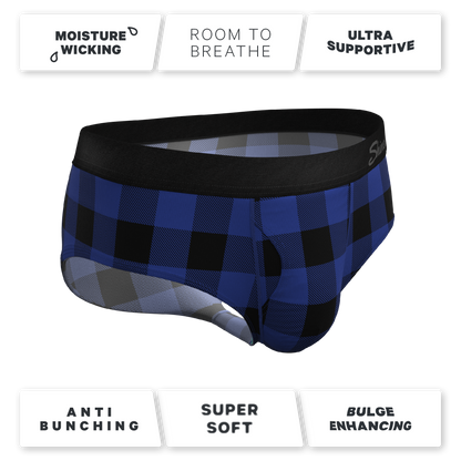 The Precious Plums | Blue Plaid Ball Hammock® Pouch Underwear Briefs