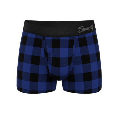 The Precious Plums | Blue Plaid Ball Hammock® Pouch Trunks Underwear