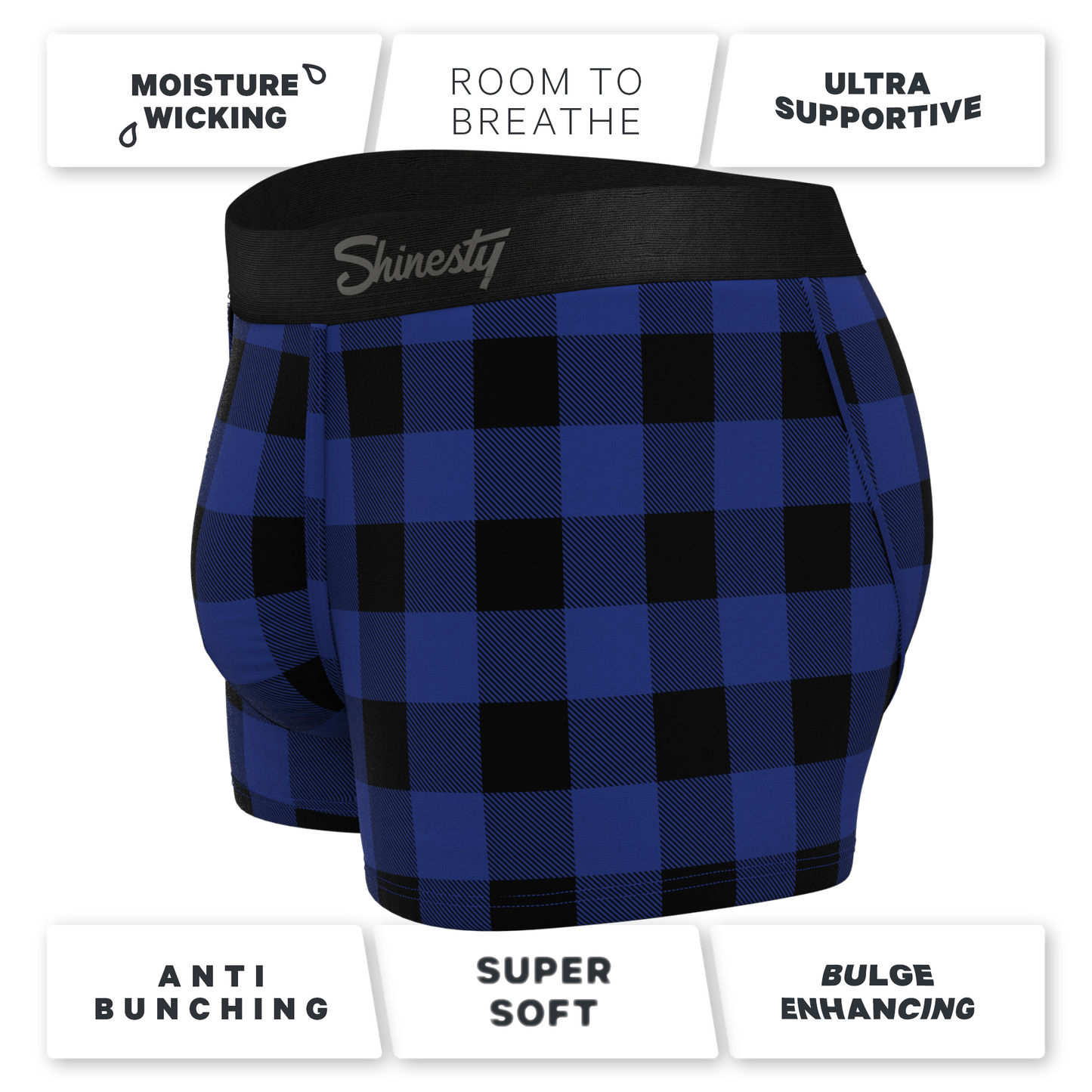 The Precious Plums | Blue Plaid Ball Hammock® Pouch Trunks Underwear